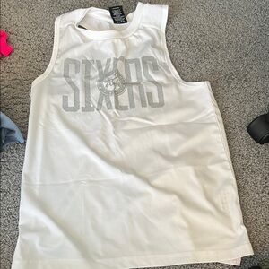 Nike White Sixers Graphic Tank Top